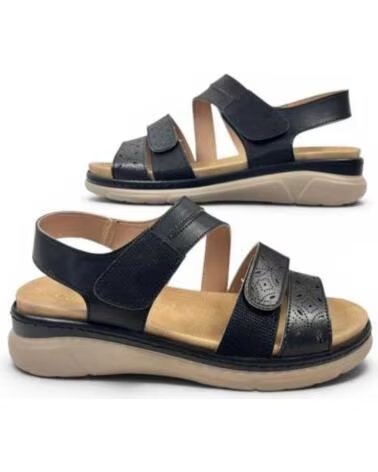 TIMBOS SANDÁLIA ANABELA CONFORTÁVEL FEMININA 132636 PRETO NEGRO