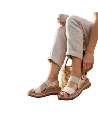 TIMBOS SANDALE COMPENSÉE CONFORTABLE FEMME CHAMPAGNE 133296