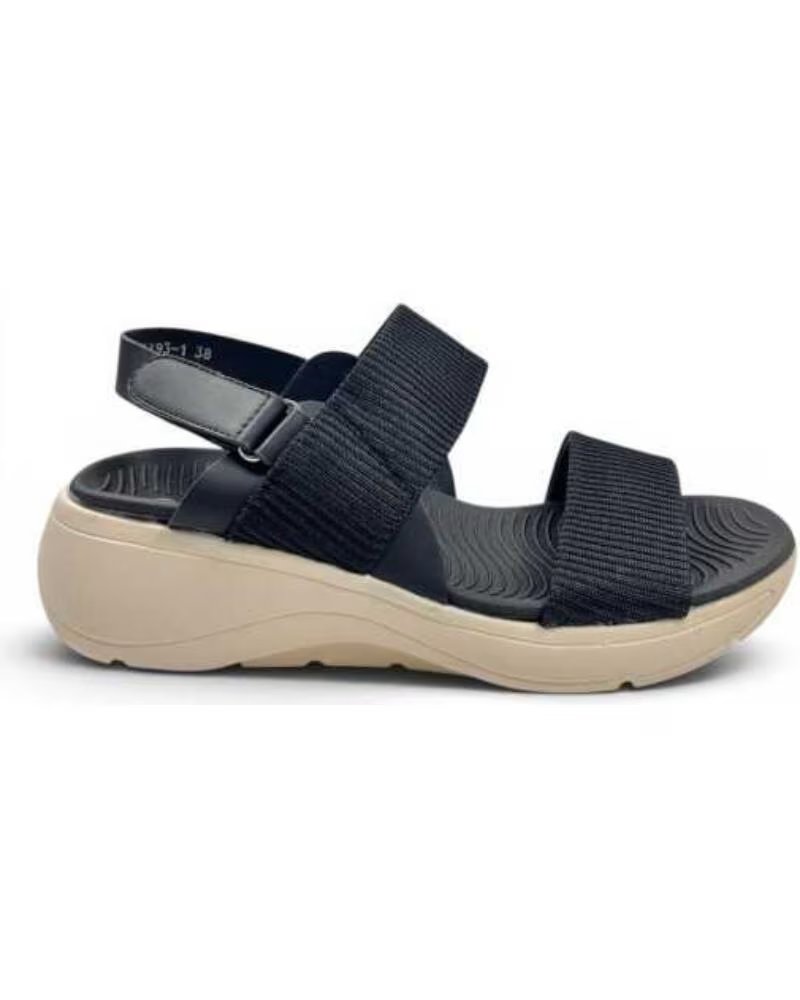 TIMBOS DAMEN KEILSANDALE BEQUEM SCHWARZ 133304 NEGRO