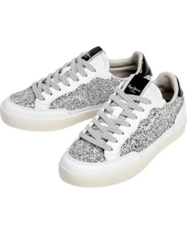 PEPE JEANS BASKETS MODE FILLE ARGENT PLATA
