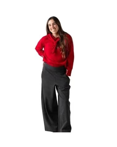 YERSE ROTER DAMEN-FEINSTRICKPULLOVER MIT STEHKRAGEN ROJO