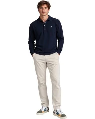 POLO DE MANGA LONGA PARA HOMEM SILBON EM AZUL