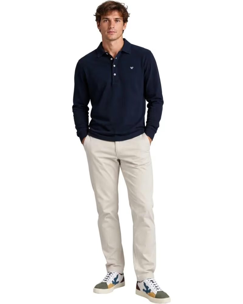 POLO DE MANGA LONGA PARA HOMEM SILBON EM AZUL