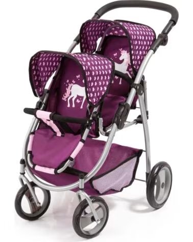 BAYER CARRITO MUÑECAS DOBLE 26537AA LUNARES