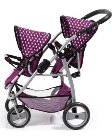 BAYER CARRITO MUÑECAS DOBLE 26537AA LUNARES