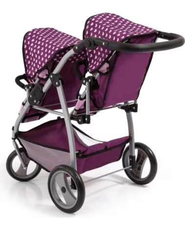 BAYER CARRITO MUÑECAS DOBLE 26537AA LUNARES