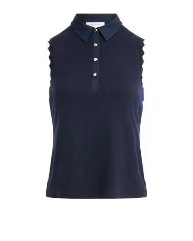 MORGAN CAMISETA DE MUJER SIN MANGAS CON CUELLO Y BOTONES 262-DMARINE AZUL MARINO