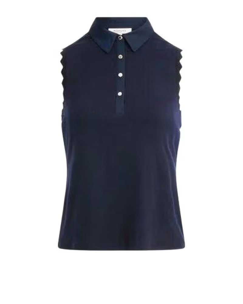 MORGAN CAMISETA DE MUJER SIN MANGAS CON CUELLO Y BOTONES 262-DMARINE AZUL MARINO