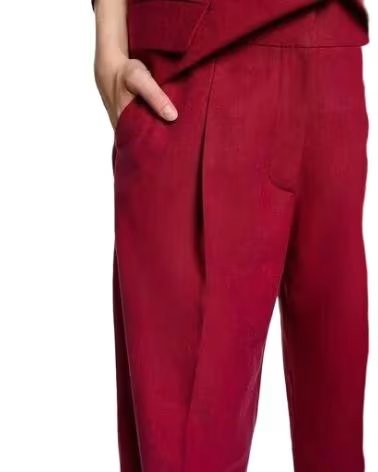 MORGAN PANTALÓN TIRO ALTO 262-PTEX BURDEOS