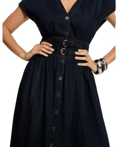 MORGAN VESTIDO MIDI 262-RIRINA AZUL MARINO