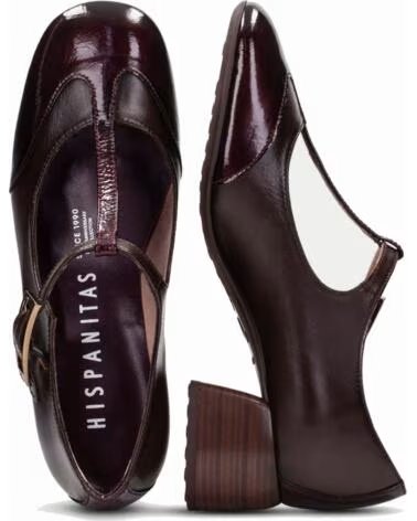 HISPANITAS ZAPATOS CON TACON PARA MUJER BHI265094 CHAROL BORDOC001 BURDEOS
