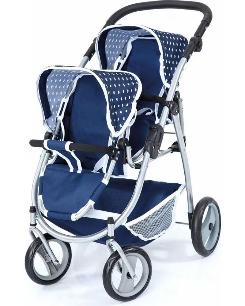 BAYER CARRITO MUÑECAS DOBLE TWIN 26551AA AZUL MARINO