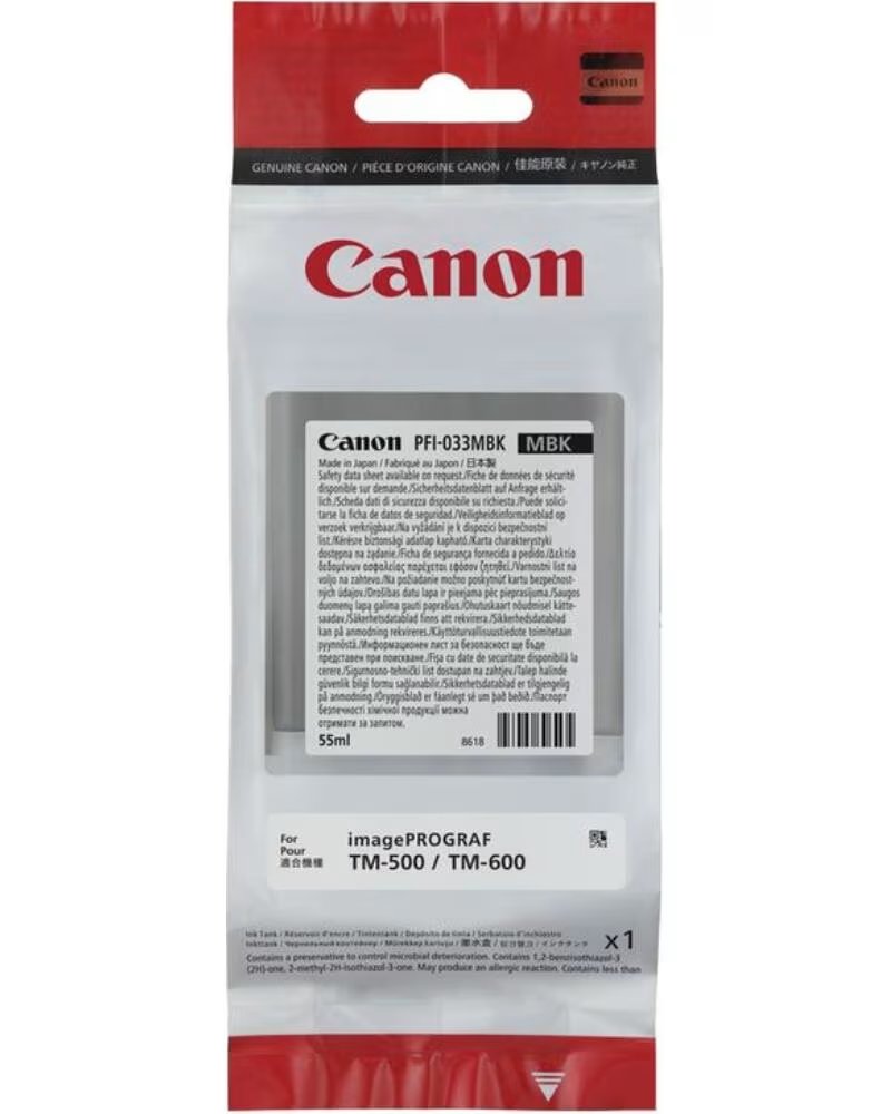 CANON Cartucho tinta pfi - 033 negro mate