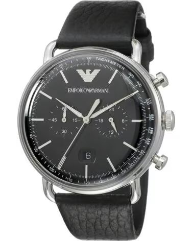 EMPORIO ARMANI AR11143 RELOJ ANALÓGICO CRONÓGRAFO PARA HOMBRE CON CORREA DE PIEL NEGRO