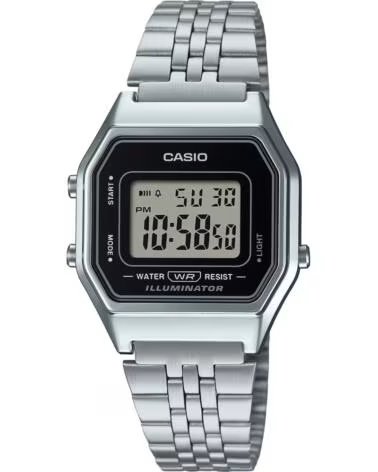 RELOJ CASIO LA680WA-1 DIGITAL DE ACERO INOXIDABLE GRIS