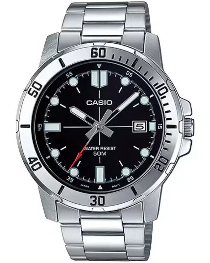 CASIO MTP-VD01D-1E ANALOGE ARMBANDUHR AUS EDELSTAHL GRIS
