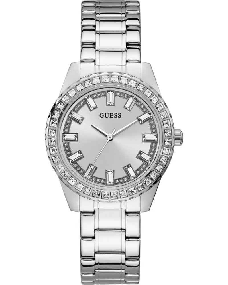 GUESS GW0111L1 ANALOGE UHR IN SILBER MIT KRISTALLEN GRIS