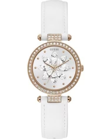 MONTRE FEMME GUESS GW0382L3 QUARTZ AVEC BRACELET EN CUIR BLANC BLANCO