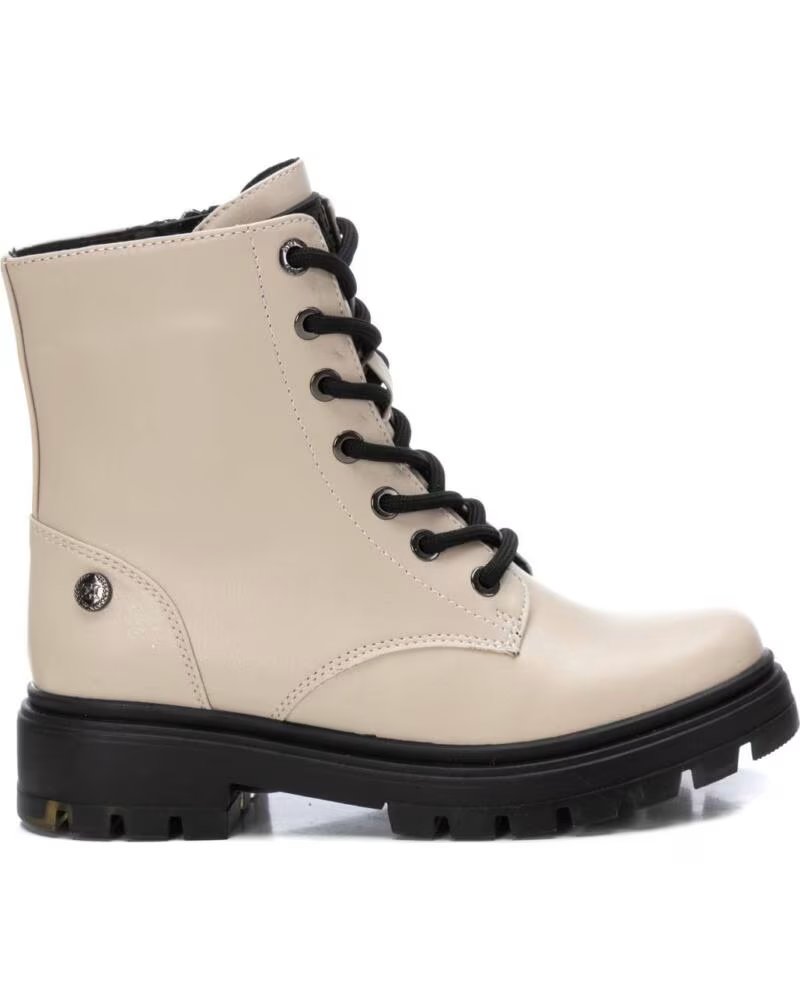 XTI 150986 BEIGE SCHNÜRSTIEFELETTEN IM MILITÄRSTIL