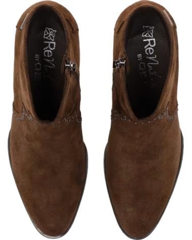 CHIKA10 RE BERBERIS 01 BOTINES DE PIEL MUJER TACÓN MEDIO MARRÓN MARRON-BROWN