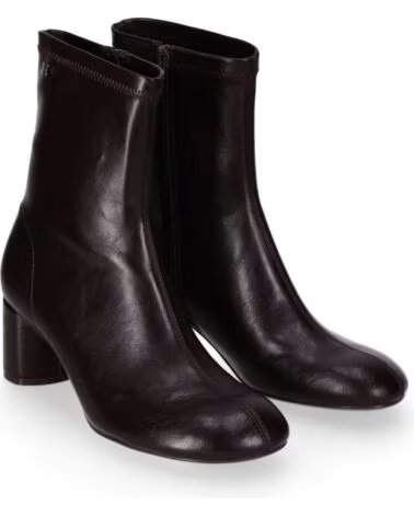 CHIKA10 DUQUESA BOTTINES SIMILI CUIR TALON MOYEN MARRON MARRON-BROWN