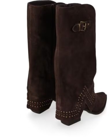 CHIKA10 MAHONA 01 BOTAS SERRAJE TACÓN MEDIO MARRÓN MARRON-BROWN