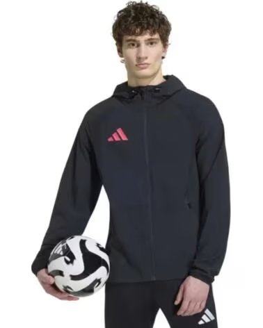 ADIDAS VESTE COUPE-VENT TIRO TRAVEL NOIR ET ROUGE NEGRO