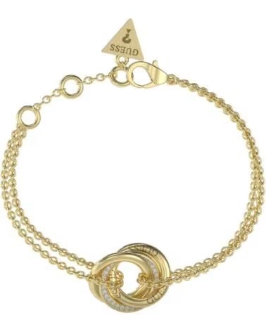 PULSEIRA GUESS JUBB04063JWYGS DOURADA EM AÇO INOXIDÁVEL COM ANÉIS ENTRELAÇADOS