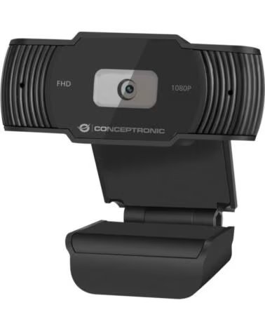 CONCEPTRONIC AMDIS04B WEBCAM FULL HD 1080P 30 FPS USB 20 MICRÓFONO CUBIERTA PRIVACIDAD