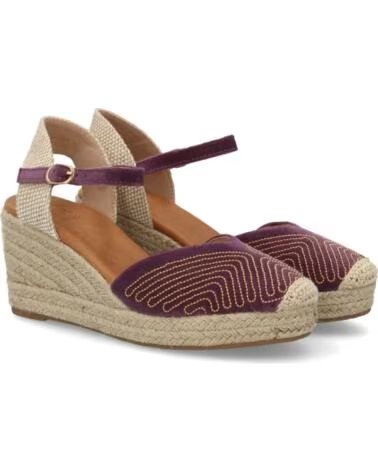 SPORT3PUNTO0 MT-130 MORADO SANDALIAS CON CUÑA Y BORDADOS VARIOS COLORES