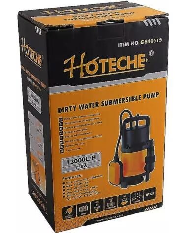 HOTECHE SCHMUTZWASSER-TAUCHPUMPE 750W 13000L/H G840515 MULTICOLOR