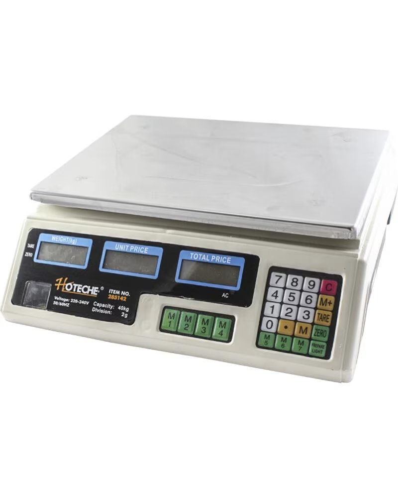 HOTECHE ELEKTRONISCHE LADENWAAGE MIT PREISBERECHNUNG 40KG 285142 MULTICOLOR