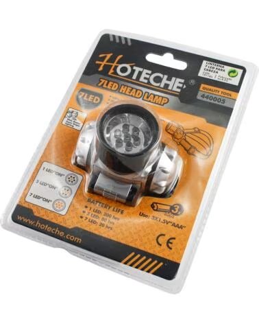 LAMPE FRONTALE LED 7 FONCTIONS HOTECHE 440005 MULTICOLOR