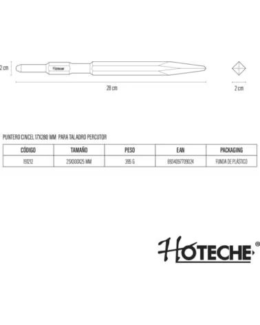 HOTECHE SPITZMEISSEL 191212 17X280 MM FÜR SCHLAGBOHRMASCHINE MULTICOLOR