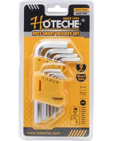 SATZ VON 9 KURZEN INBUSSCHLÜSSELN 260109 HOTECHE MULTICOLOR