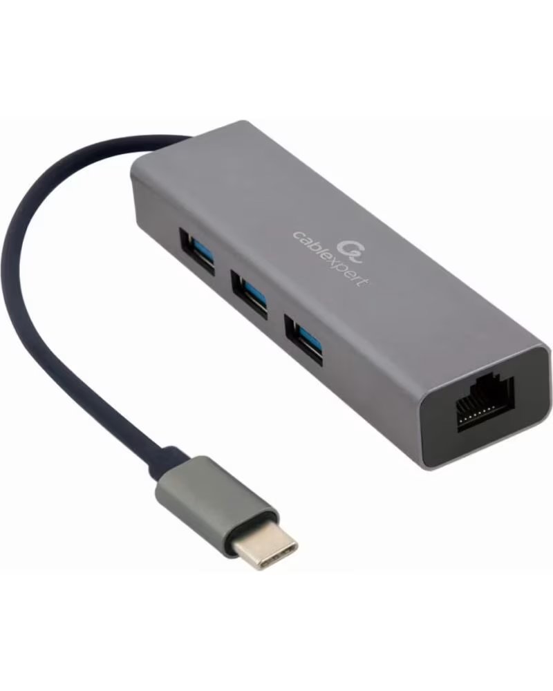 GEMBIRD ADAPTATEUR USB-C GIGABIT AVEC HUB USB 31 3 PORTS RÉSEAU A-CMU3-LAN-01 RED