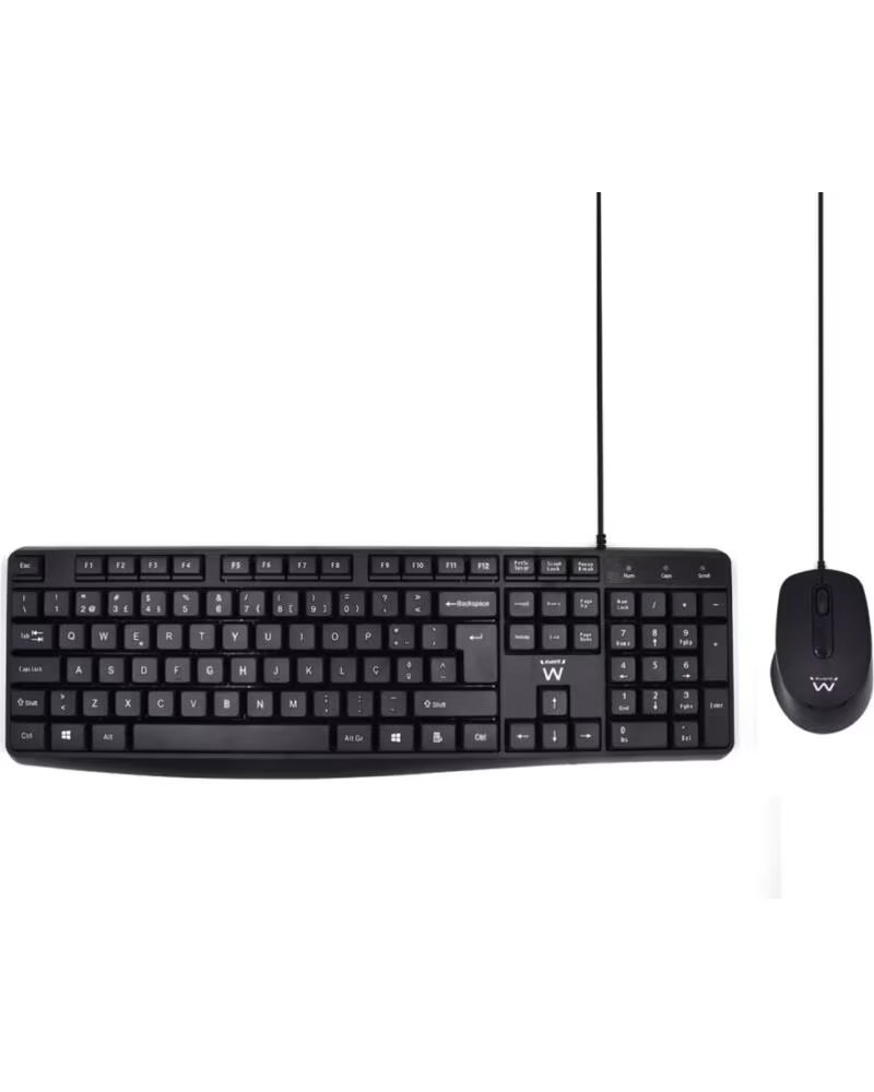 EWENT COMBO TECLADO RATON PORTUGUES ESCRITURA SILENCIOSAUSB BLACK