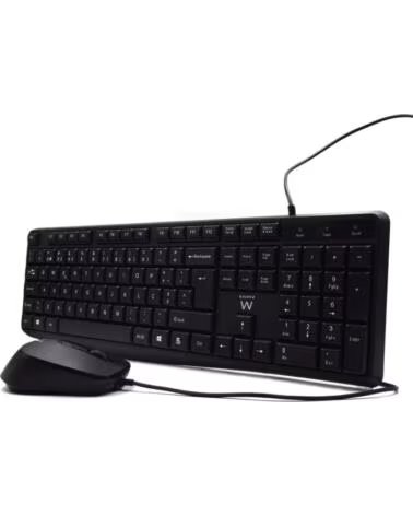 EWENT COMBO TECLADO RATON PORTUGUES ESCRITURA SILENCIOSAUSB BLACK