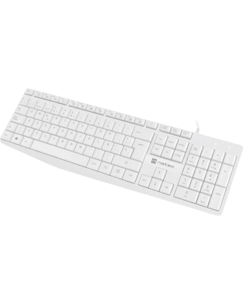NATEC TECLADO NAUTILUS SLIM LAYOUT USB WHITE