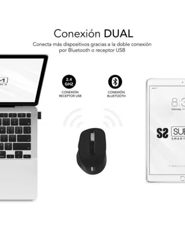 SUBBLIM RATON ERGO DUAL BLUETOOTH BATERIA RECARGABLE BLACK