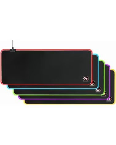 GEMBIRD ALFOMBRILLA GAMING LUZ LED L 800X300X4 RGB BLACK
