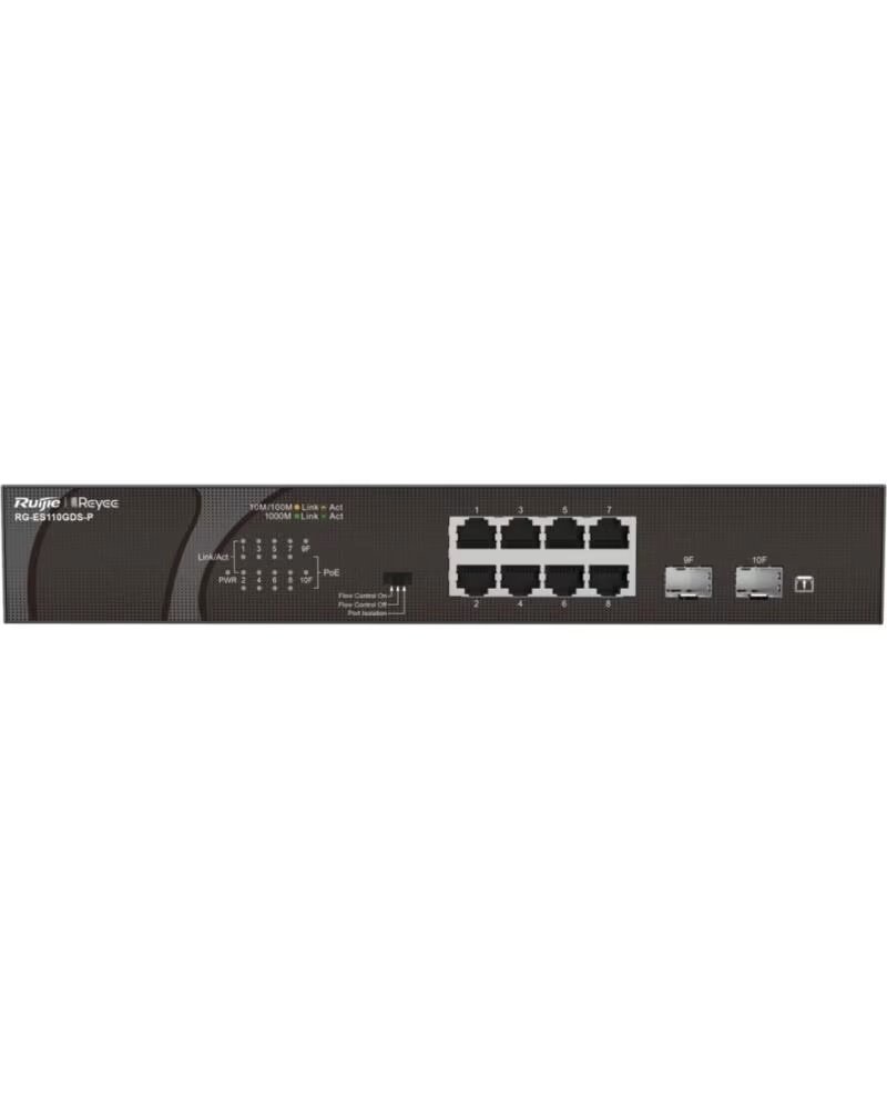 RUIJIE NETWORKS SWITCH RUIJIE REYEE RG-ES110GDS-P GIGALAN 8p SFP 2p POE