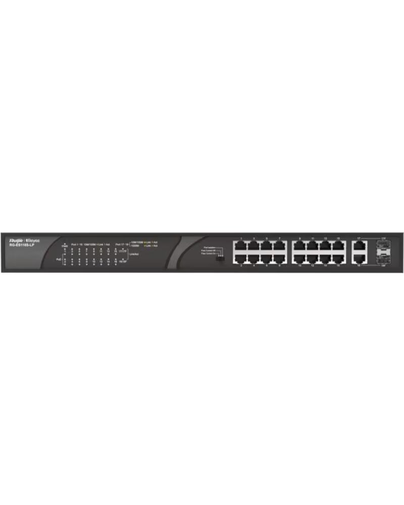 RUIJIE NETWORKS SWITCH RUIJIE REYEE RG-ES118S-LP 10-100 16p GIGALAN 2p POE