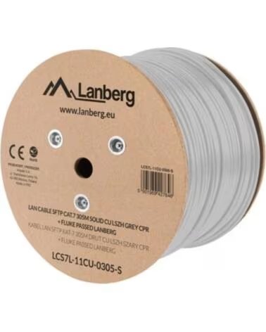 LANBERG BOBINA CABLE SFTP RJ45 CAT 7 SOLIDO CU AWG23 LSZH CPR RED