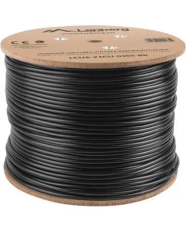 LANBERG BOBINA CABLE EXTERIOR UTP RJ45 CAT 6 SOLIDO CU AWG24 RED