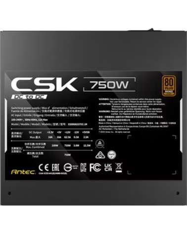 ANTEC FUENTE ALIMENTACION CSK750DC EC 80 BRONZE ATX