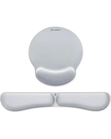 SUBBLIM PACK ERGO MEMORYFLEX -REPOSAMUNECAS TECLADO Y RATON SILVER