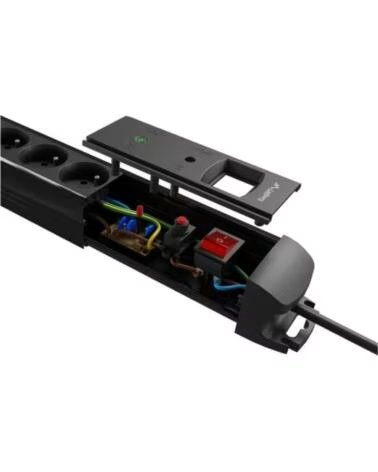 LANBERG REGLETA SP1 5 TOMAS SCHUKO PROTECCION HASTA 2500W 3M BLACK