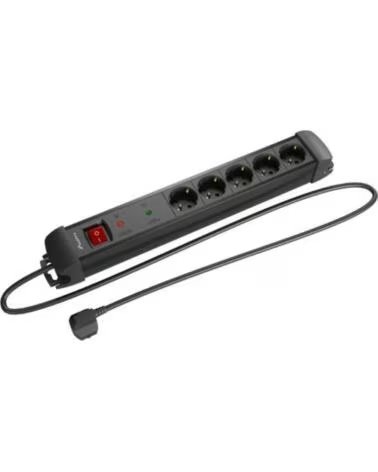 LANBERG REGLETA SP1 5 TOMAS SCHUKO PROTECCION HASTA 2500W 3M BLACK