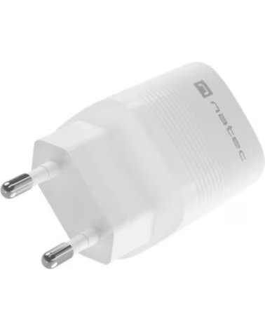 NATEC CARGADOR RIBERA GAN 30W PD3 0 QC3 0 1XUSB-A 1XUSB-C WHITE